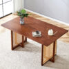 Chinese country retro solid wood dining table,simple modern imitation rattan dining table.Suitable for dining room, living room, office.Natural Style Walnut Solid Wood Dining Table.