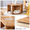 Hexagonal MDF coffee table, characteristic pattern stickers, multi-hole design to give more storage space, simple and convenient design makes it suitable for all kinds of style scenes.