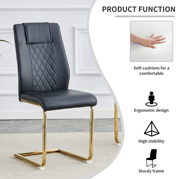 8b7f3666c95c410880cdad516759b107_20230904_c56d40fe7bfd1420a1dc496ed76de529 Modern dining chairs with faux leather padded seats, dining room chairs, gold metal leg upholstered chairs, suitable for kitchens, living rooms, bedrooms, and offices, set of 6 (black+PU leather)C-001