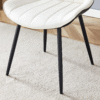 Extended Seat Cushion PU Dining Chair Set - Four Pieces.Smooth line design.Can integrate well into various modern home decoration styles.White and Black Splicing Colors.