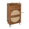 Rattan, Allen 2 Door 1 Drawer Cabinet, Shoe Rack, Double Layer, Suitable for Entrance
