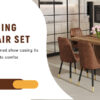 Table and chair set.64.5 x 35.4 Inch Stylish Wood Color Textured Dining Table.Paried With 6 BrownTechnology-Fabric Dining Chairs.Suitable for kitchen,Dining room,etc.