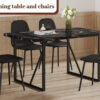 Table and chair set.Modern Black Marble Pattern MDF Dining Set - 55"x31.4" with 4 Cat Claw PU Chairs.Modern Mid-Century Style Upholstered Side Chairs,Spoon Shaped Chairs.Four Chairs per Box.