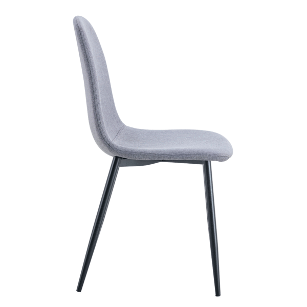 8bbfcda9a6ae4b5c9a3d0c9cb32be19d_8ba024bfec4182e23062afac85b5e615 Luxury Simple Chair - Set of 4 Light Gray Linen-Cotton Material High Resilience Dining Chair with Metal Black Leg.Integral metal leg architecture,Suitable for various interior decoration styles.