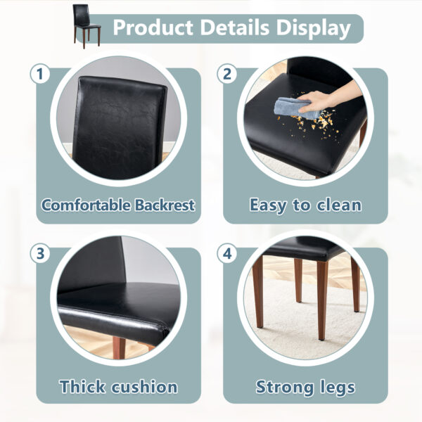 8bf23d3f51634084ab2c048e7f3b491f_48630cd4fa7ae2b1048009c1f8c1cbb1 Two black PU dining chairs, simple and versatile, comfortable and accompanied. The exquisite and multifunctional dining chair has opened up a comfortable new experience. (2-piece set)