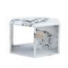 Hexagonal MDF coffee table, characteristic pattern stickers, multi-hole design to give more storage space, simple and convenient design makes it suitable for all kinds of style scenes.