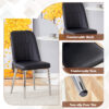 Table and chair set.63*31.4 Inch Pandora Patterned Sintered Stone Dining Table Set - 4 Black Chairs With Silver Metal Legs.Modern Light Luxury.Perfect For Dinner Room,Meeting Room,Kitchen,etc.