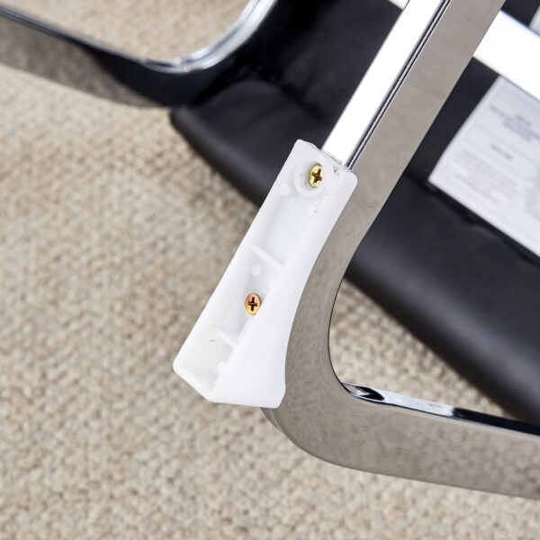 8c098dc80e5049648c61e0ee56b03955_908b3010c59624823b543cf61c8c42c1 Table and chair set.63"*35.4" White Imitation Marble Pattern MDF Dining Table Set - 6 Soft and Comfortable Black PU Chair With Arched Metal Silver Leg.Create Your Exclusive Low-Key Luxury Space.