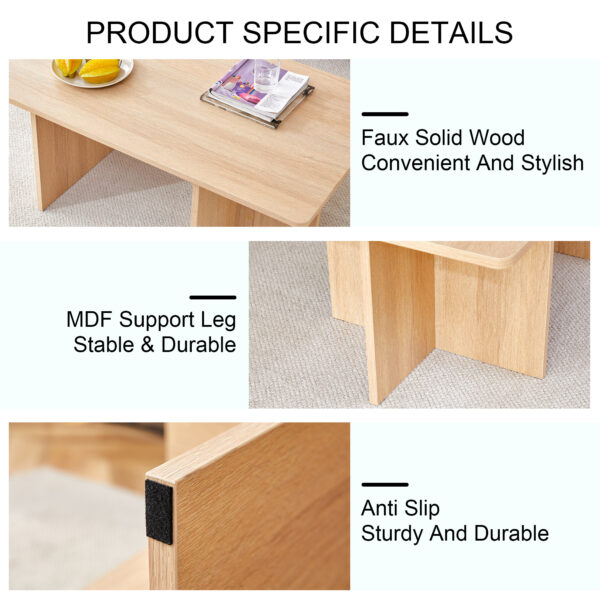 A modern and practical wood colored coffee table. The coffee table is made of medium density fiberboard material and is suitable for living rooms, bedrooms, and study rooms. CT-2O