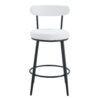 Fashionable and Comfortable - Two Sets of Ergonomic High Legged Bar Chairs,With White Fabric Cushions And a Total Height Of 35.5 Inches.Black And White Classic Color Scheme, Fashionable And Versatile.