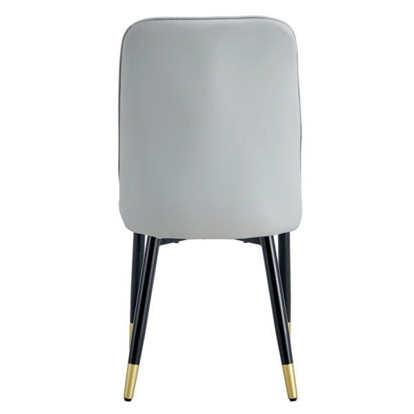 8cc5379829384303ab55767d2ca9683c_20230926_d5e4eda518b08723d58ad0a258efd5b4 Modern dining chairs are equipped with light gray PU artificial leather backrest cushions and black metal legs, suitable for restaurants,kitchens,and bedrooms.Set of 4pieces (light gray+PU)W1151118943