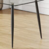 Modern minimalist rectangular transparent tempered glass dining table, 0.4 inches thick, black metal legs, suitable for kitchen, dining room, and living room 63 "* 35.4" * 30 " DT-1544