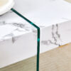 43.3"x23.6" White Marble-Patterned MDF Coffee Table with Tempered glass legs.Suitable for Living Room.It can be used not only as a coffee table but also as a side table or display stand.