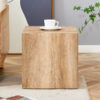 Elevate your living space with this square modern MDF coffee table that showcases smooth, light wood color texture patterns. It is characterized by stylish design.15.7*15.7*15.7