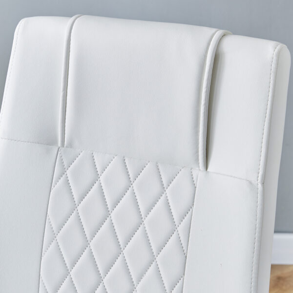 8d08117cda5a4bdd827b0f5a4f49b6bf_20230926_09cb977bee48844dd22400a4202da96b Modern Dining Chairs with Faux Leather Padded Seat Dining Living Room Chairs Upholstered Chair with Metal Legs Design for Kitchen, Living, Bedroom, Dining Room Side Chairs Set of 4 (White+PU )C-001