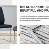 Table and chair set.Modern Luxurious white Marble-Patterned Tempered Glass Dining Table with 6 Chairs.Single fork silver metal table legs.Black high-quality PU dining chairs with silver metal legs.