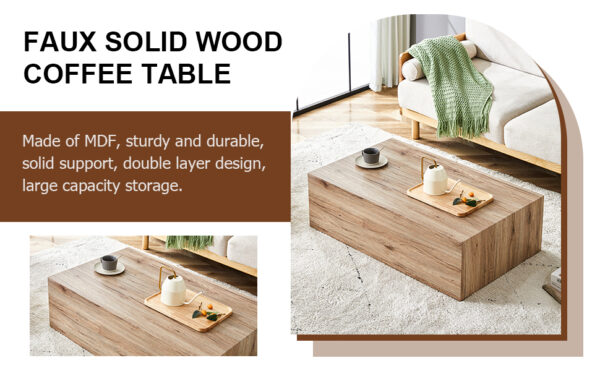 8d25082aa5f04b6087ddca5240b8f38f_337fda39ecfbb45af78e8db7f2971af8 Light Wood Texture MDF Coffee Table - Simple Modern Style.Modern MDF coffee table with wood texture pattern -39.3x23.6x11.8 inches - stylish and durable design.