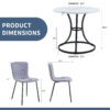 Table and chair set.A Modern Minimalist Circular Dining Table With A Diameter Of 33.3 Inches.Paired With 4 High Quality Light Gray Dining Chairs Made Of Linen Fabric.Iron pipe spraying Legs.