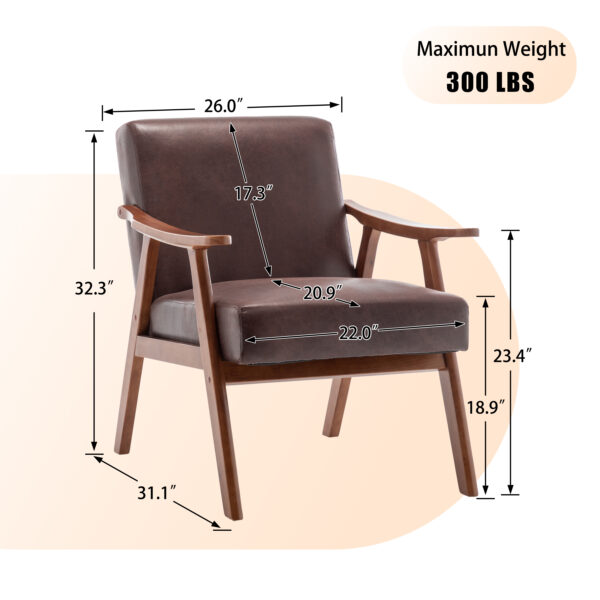 8d869d28ef1248b28837c49e3ebf5272_668490bbd5fa32b14dff73337a29de12 Mid-Century Modern Chair, Living Room Chair with Solid Wood Frame, Accent Chair Extra-Thick Backrest, Wingback Chair for Bedroom, Reading Room, Living Room, Lounge Chair Indoor
