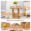 Modern Minimalist Wood-Tone MDF Coffee Table Set (Square + Rectangular)Wood color,MDF coffee table,wood-colored textured decal,side table.