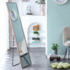 4rd generation packaging upgrade brown solid wood frame full body mirror, dressing mirror,  decorative mirror, clothing store, floor standing mirror. W1151124247
