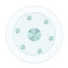 Double layer rotatable round glass.The rotatable design makes it more convenient to retrieve and place items.The upper glass has a diameter of 20 inches, while the lower glass15 inches.