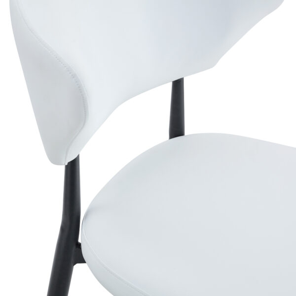 8dbe7b1abfbf46599d4b6009ce4c512c_da7b75eb69c890870e5f58a0e0f37ded Table and chair set.A Modern Minimalist Circular Dining Table With A Diameter Of 33.3 Inches.Paired With 4 White Minimalist Ergonomic Dining Chair, With A Curved Backrest For Comfortable Design.
