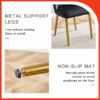Table and chair set.Subtle Luxury Tempered Glass Dining Set - 63"x35.4" with 4 Black PU Chairs.Metal Gold Chair Leg.White imitation marble texture sticker Tabletop. OC-Shaped MDF Table Leg.