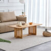 Chinese style log wind Imitation rattan tea table rectangular solid wood coffee  table small family living room tea table
