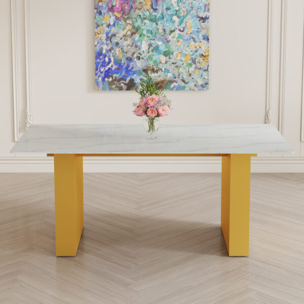 8e260d02d3df4bbe9ec5ed0efedb6ebd_d34e1221d90107ceb9b28e9a50cf9abc Large modern rectangular table with 0.4 inch patterned tabletop and large MDF table legs, suitable for kitchen, dining room, and living room 71 "* 35.4" * 30 " 1546
