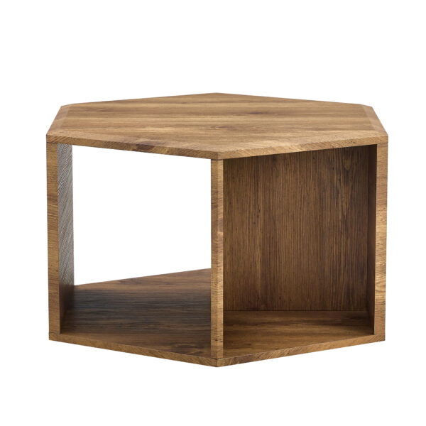 8e58963a172a49259efd4e7341b982cb_a332eaa2fc728a56562d6f8bbd18bbc3 Hexagonal MDF coffee table, characteristic pattern stickers, multi-hole design to give more storage space, simple and convenient design makes it suitable for all kinds of style scenes.