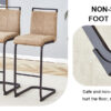 42.5 Inch Tall Brown Tech Fabric Bar Stool - A Perfect Combination of Modern Design, Comfort, and Stability.A Set of 2.Suitable Not Only For Home Use But Also For Bars, Restaurants,And Other Settings.
