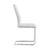 Modern Dining Chairs with Faux Leather Padded Seat Dining Living Room Chairs Upholstered Chair with Metal Legs Design for Kitchen, Living, Bedroom, Dining Room Side Chairs Set of 6 (White+PU )C-001