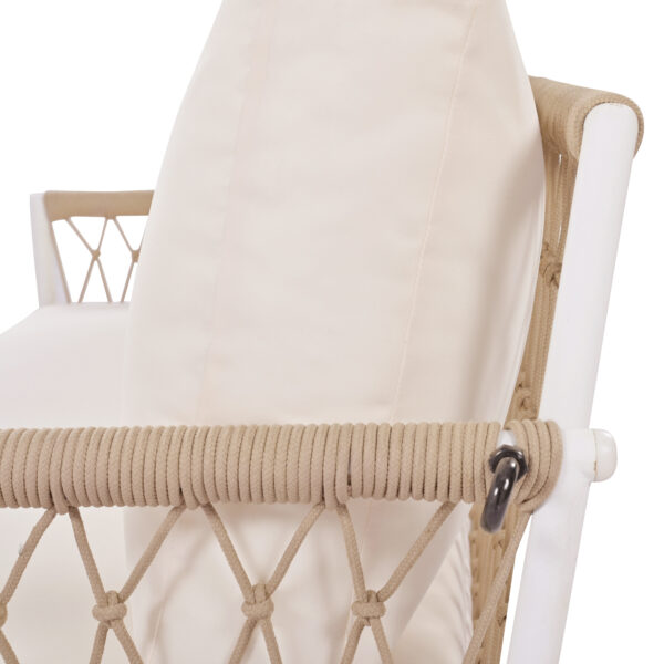 TREXM 1-Piece Woven Rope Outdoor Swing Sofa with Soft Cushions Seating 2 for Patio, Courtyard and Balcony (Beige)