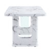 64.5 x 35.4 Inch Stylish Marble Textured Dining Table, Perfectly Blending Simplicity And Transparency. Made of MDF Material With White Marble Texture Stickers, It Exudes A Strong Sense Of Fashion.