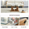 A rectangular modern and fashionable coffee table with tempered glass tabletop and wooden color MDF legs. Suitable for living room.47.2"*25.5"*18"