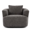 360° Swivel Chair, 38.2" Accent Chair Sofa, Upholstered Swivel Barrel Sofa Chair with a Throw Pillow for Living Room, Bedroom, Office and Hotel, Grey
