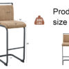 42.5 Inch Tall Brown Tech Fabric Bar Stool - A Perfect Combination of Modern Design, Comfort, and Stability.A Set of 2.Suitable Not Only For Home Use But Also For Bars, Restaurants,And Other Settings.
