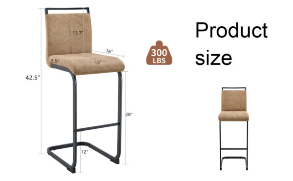 8f628fb810df4693ba47452b3dd5c661_75acecdb6a07144233914b4e47f4c84f 42.5 Inch Tall Brown Tech Fabric Bar Stool - A Perfect Combination of Modern Design, Comfort, and Stability.A Set of 2.Suitable Not Only For Home Use But Also For Bars, Restaurants,And Other Settings.