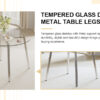Modern minimalist style circular transparent tempered glass table, tempered glass tabletop, silver metal table legs, suitable for kitchen, dining room, and living room, 40 "* 40" * 29.5 "W1151S01226