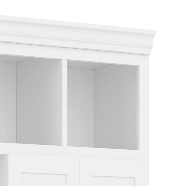 U-Can 78.7''H Hall Tree with Bench and 5 Storage Cubbies, Modern Entryway Storage Organizer Cabinet with 4 Doors, 5 Drawers and Adjustable Shelves for Hallway, Entryway, Living Room