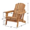Oversize Wooden Outdoor Folding Adirondack Chair with Pre-Assembled BackRest & SeatBoard, Wood Patio Chair for Garden Backyard Porch Pool Deck Firepit
