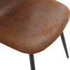 Table and chair set.63"x35.4" Wood-Textured MDF Dining Table with Black A-Frame Legs.Paired with 4 Brown Technology Fabric Round Corner Dining Chair.Density Board Sticker,Iron Pipe Spraying,