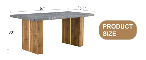 90ae69c6d3d5429aa2c2599442c4395c_42e42086756336d99a5bc11868c7d776 Large modern rectangular table with cement-grey patterned top and large MDF legs for kitchen, dining and living room to give a different atmosphere to the home environment.