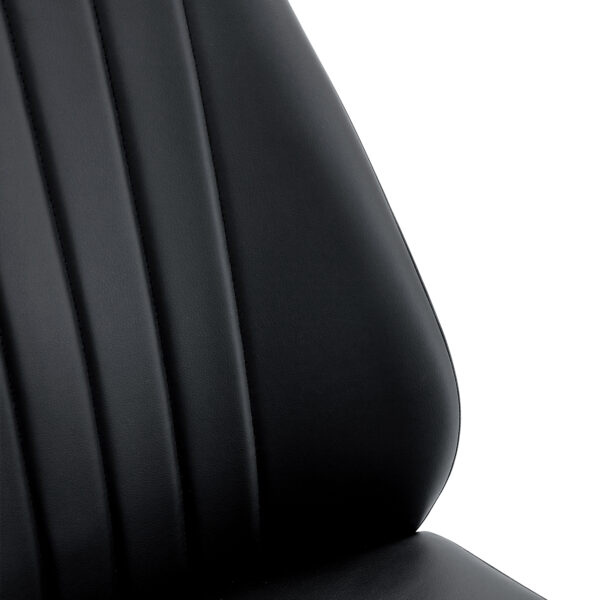 90d5b7b81078498183a941c642a7421f_51d082f25fd89b3168dc832d8ca5afba Set of Four Black PU Comfort Dining Chairs (17.7"x25").Dining chair with extended backrest,BLACK PU,Silver metal legs,Suitable for various places such as family restaurants, hotels, coffee shops,etc.