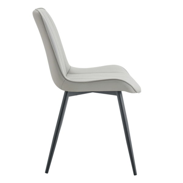90fe77872a704f3790824ea00f3d2b4a_4d3cf05de6421d28a9fefb78fd4d5d74 Extended Seat Cushion PU Dining Chair Set - Four Pieces,Ergonomic Design.Smooth line design,Integral metal leg structure,Can integrate well into various modern home decoration styles.
