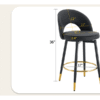 360 ° rotatable bar chair.Modern PU comfortable upholstered bar chair with smooth and beautiful black metal legs for dining room, kitchen, terrace and guest office chair.Set Of 2.W1151P153939