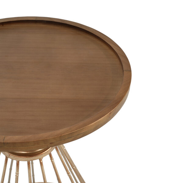 916cea8c2f7c417d8df719b03b7440f3_c76c22bb0b06b847e50eea2d0c337907 HOLLOW EDGE RETRO ART PINE SIDE TABLE, ANTIQUE GOLD + NATURAL COLOR