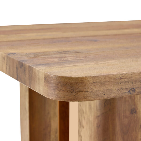 918d099d81e943849ab9e0c6af9c13f3_350a413667a096b682cd72345558008a 64.5 x 35.4 Inch Stylish Wood Color Textured Dining Table, Perfectly Blending Simplicity And Transparency. Made of MDF Material With Wood Grain Stickers, It Exudes A Strong Sense Of Fashion.