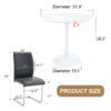 Table and chair set.Hourglass-Shaped Stable Small Round Table -31.9" * 31.9" With 2 Soft and Comfortable Dark Gray PU Chair With Arched Metal Silver Leg.Create Your Exclusive Low-Key Luxury Space.